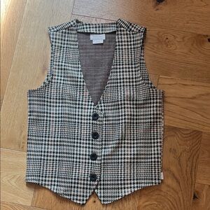 Brixton Black and White Houndstooth Vest